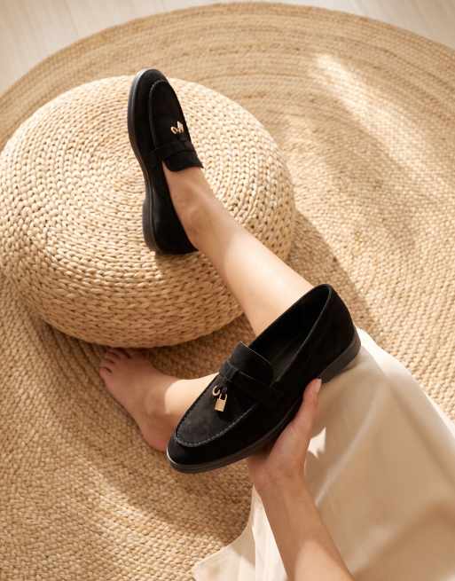 SEQWL flat heel slip-on loafers in black, 2 of 5