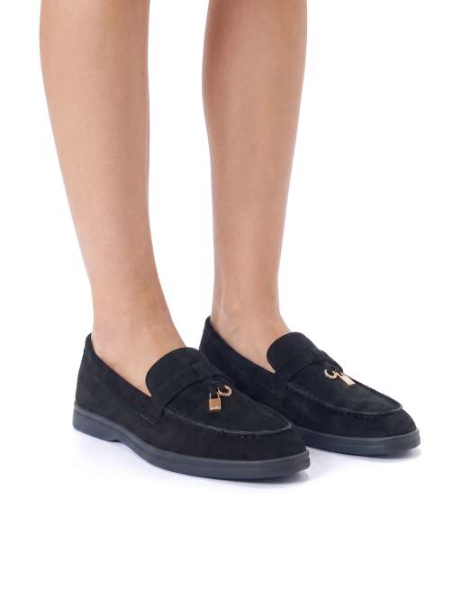 SEQWL flat heel slip-on loafers in black, 4 of 5