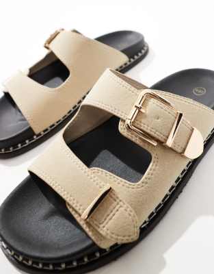 Seqwl Flat Sandals With Contrast Studded Soles