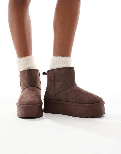 SEQWL flatform boots in brown - view 1