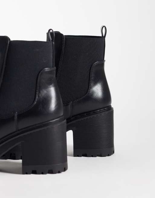 SEQWL – Flauschige Chelsea Boots in Schwarz mit dicker Sohle, 3 von 4