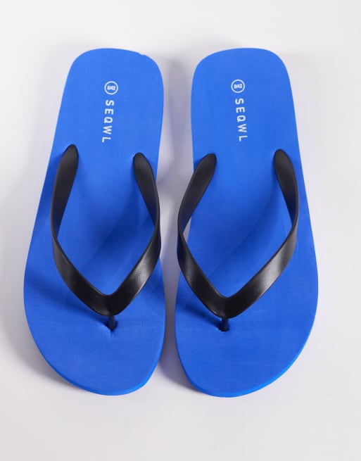 SEQWL flip flops in blue/black, 3 of 4