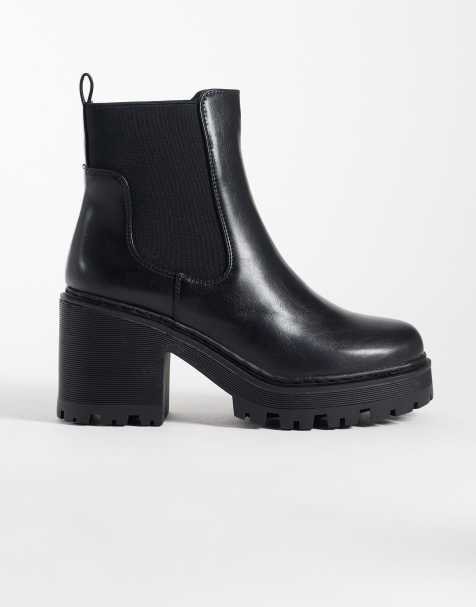 SEQWL - Fuzzy - Chelsea boots met dikke zool in zwart - view 1