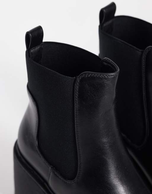 SEQWL Fuzzy chunky chelsea boots in black, 2 of 4