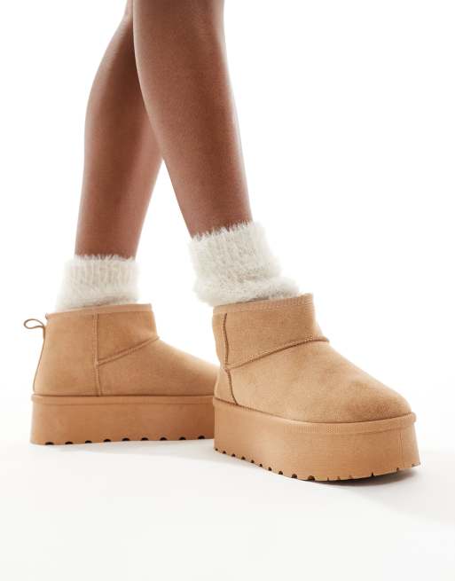SEQWL – Gräddvita boots med flatformsula, 4 av 4
