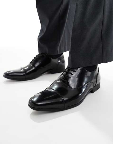 SEQWL – Gunners – Oxford-Schuhe aus künstlichem Boxleder in Schwarz - view 1