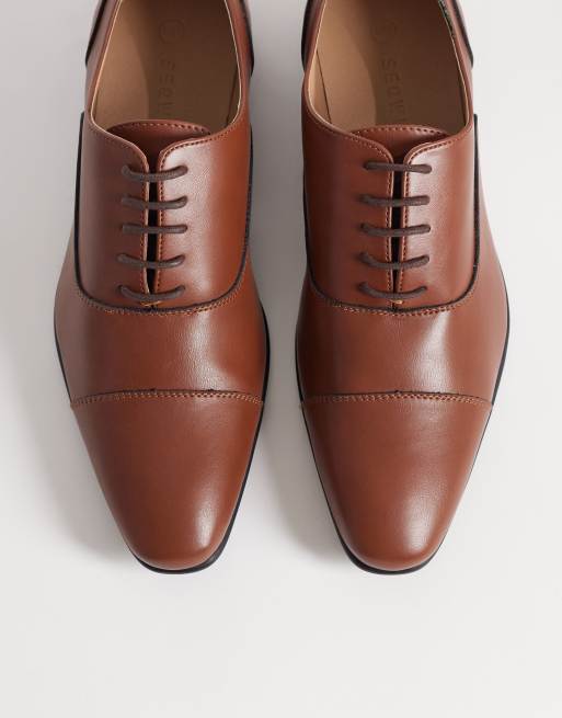 SEQWL Gunners oxford shoes in dark tan | ASOS