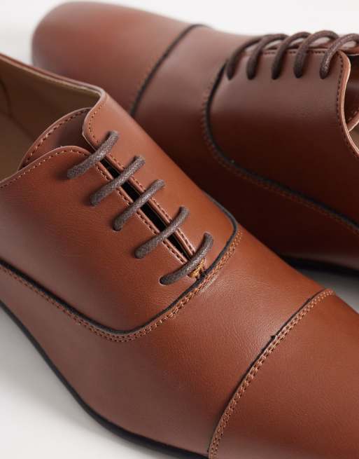 SEQWL Gunners oxford shoes in dark tan | ASOS