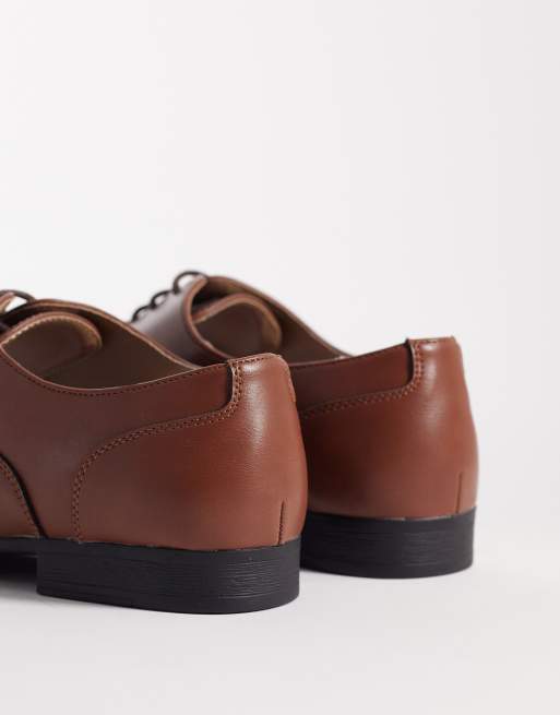 SEQWL Gunners oxford shoes in dark tan | ASOS
