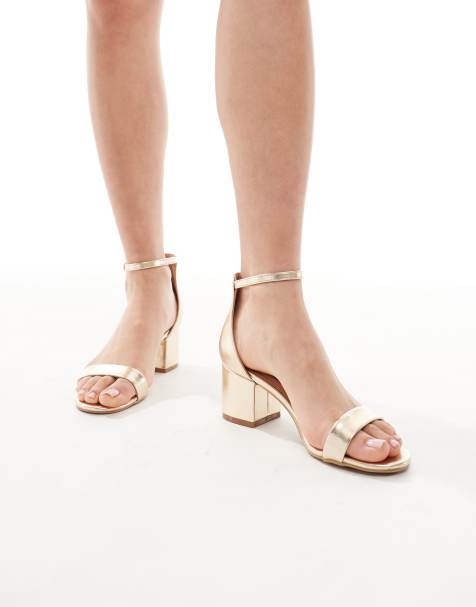 SEQWL Hallie heeled sandals in gold PU - view 1