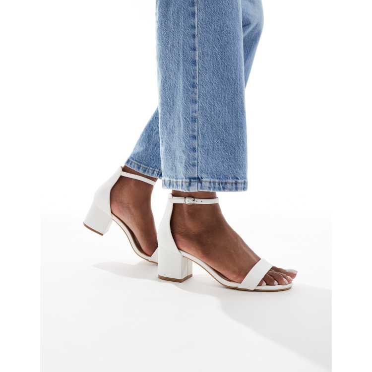 Footwear White Mid Heel Sandal Buy White Women's Sandals The Woo