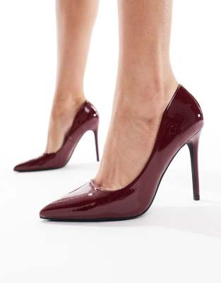 SEQWL SEQWL Hamilton court shoe in patent cherry-Red