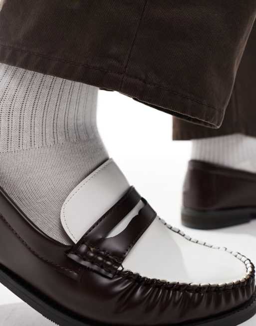 SEQWL – Hero – Brązowe loafersy z kontrastową wstawką, 3 z 4