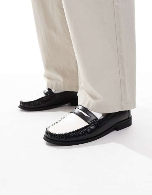 SEQWL Hero contrast loafers in black