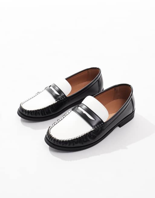 SEQWL Hero contrast loafers in black