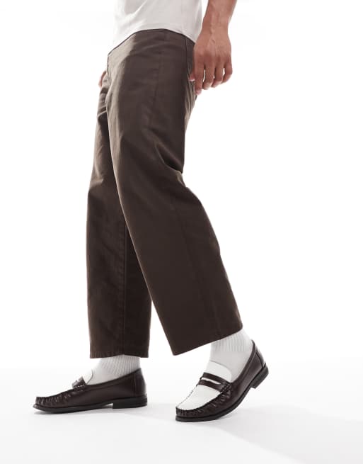 SEQWL Hero contrast loafers in brown