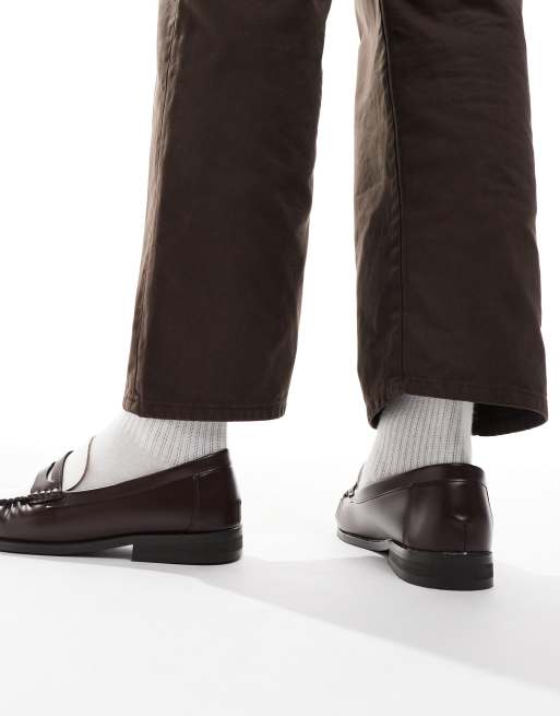 SEQWL Hero contrast loafers in brown