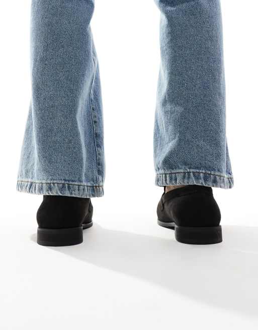 SEQWL – Hero – Czarne loafersy z imitacji zamszu z frędzlami, 4 z 4
