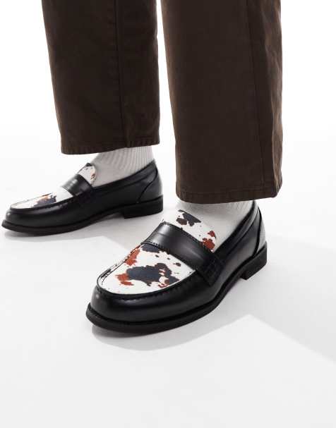 SEQWL - Hero - Loafers met tong met koeienprint in zwart - view 1