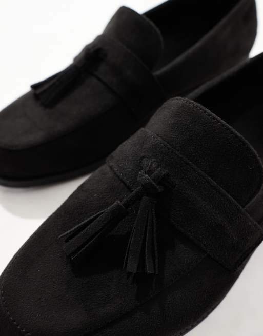 SEQWL – Hero – Loafer in Schwarz aus Wildlederimitat mit Quaste