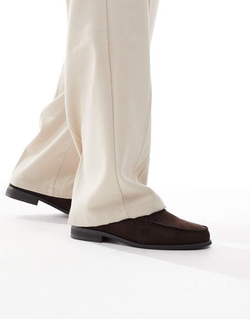 SEQWL - Hero - Mocassins en imitation daim avec plastron - Chocolat, 2 de 4