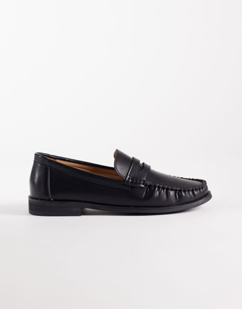 SEQWL Hero rouched loafers in matt black PU - view 1