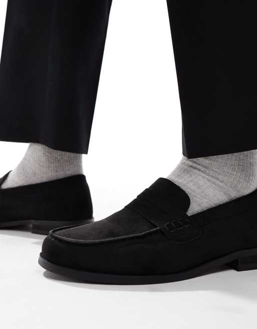 SEQWL - Hero - Sorte loafers med rynkedetalje i imiteret ruskind