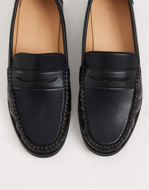 SEQWL Hero ruched loafer in matt black PU, 2 of 4
