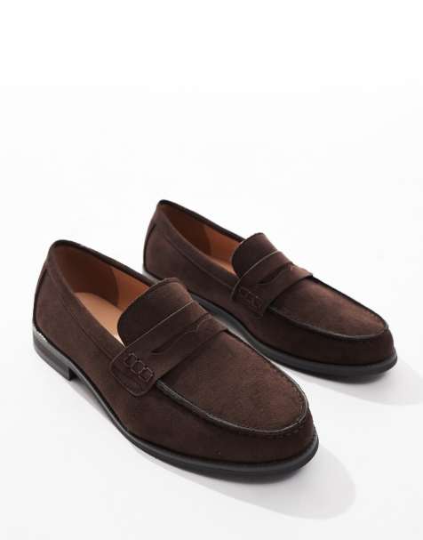 SEQWL Hero saddle loafers in faux suede chocolate - view 1