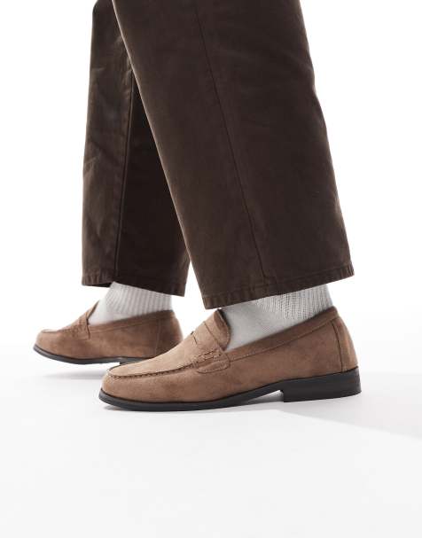 SEQWL Hero saddle loafers in faux suede moccha - view 1