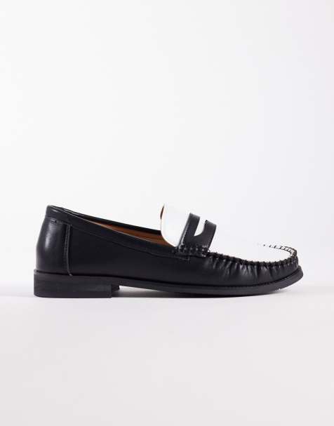 SEQWL - Hero - Sorte/hvide loafers med rynker og kontrastdesign - view 1