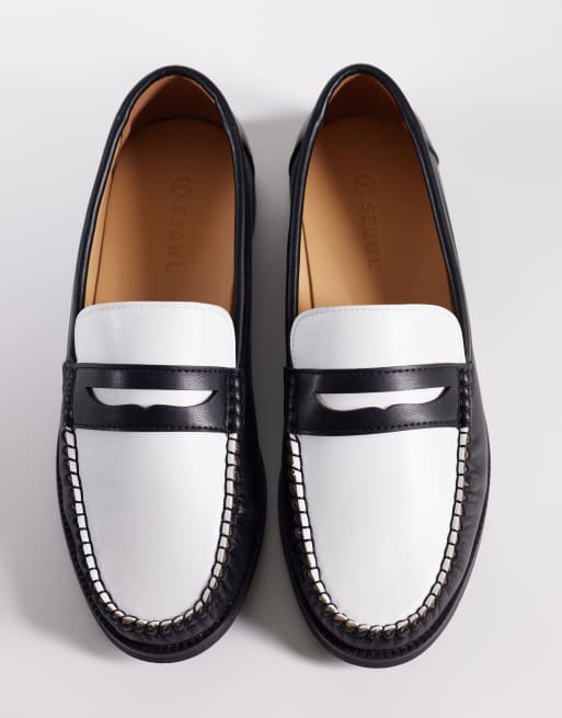 SEQWL – Hero – Svartvita loafers med kontrastdetaljer och rysch, 3 av 4