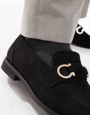 SEQWL Hero trim loafers in black faux suede