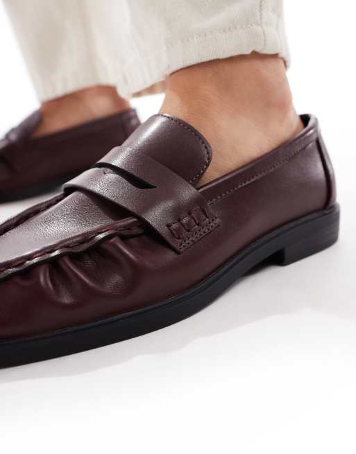 SEQWL - Hershe - Mocassini arricciati bordeaux, 3 di 4