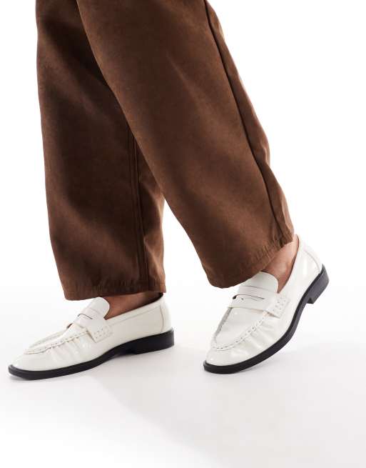 SEQWL Hershe ruched loafers in ecru