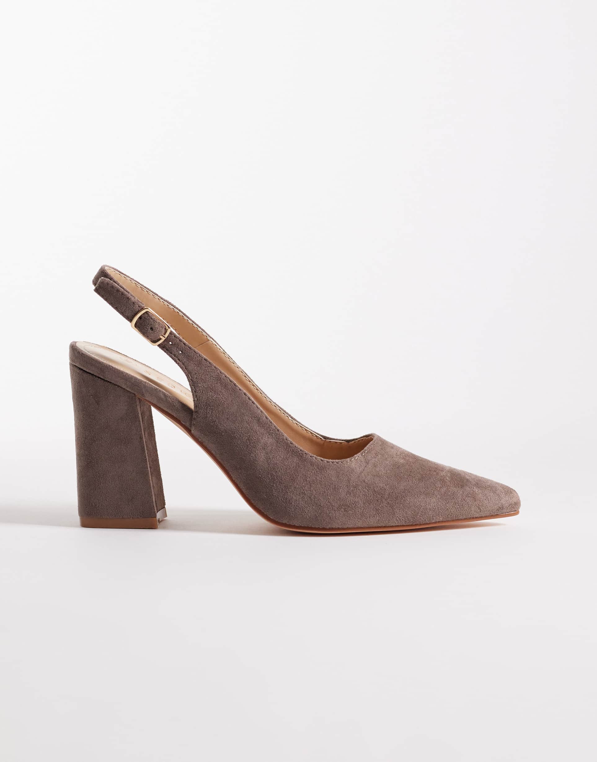 seqwl hogan heeled pumps in taupe microsuede