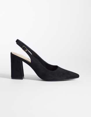 Seqwl Hogan Sling Back Block Heeled Sandals In Black