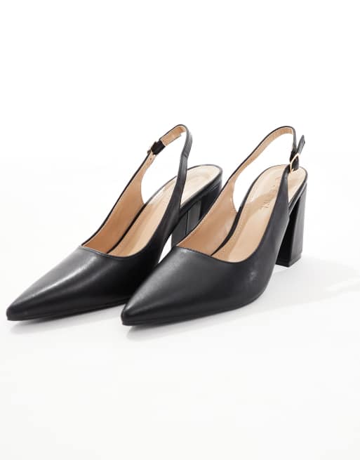 SEQWL Hogan slingback block heel sandals in black