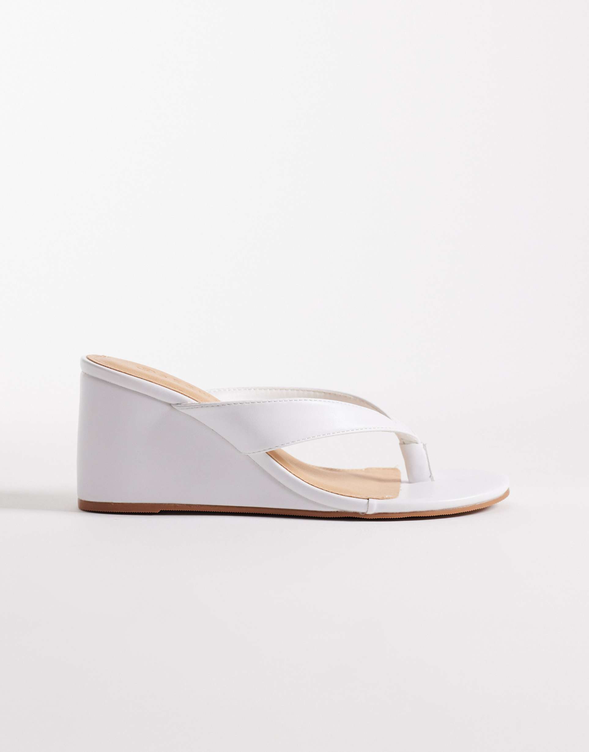 seqwl ines flip flop wedge sandals in white