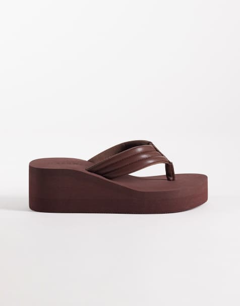 SEQWL - Infradito con zeppa flatform color cioccolato - view 1