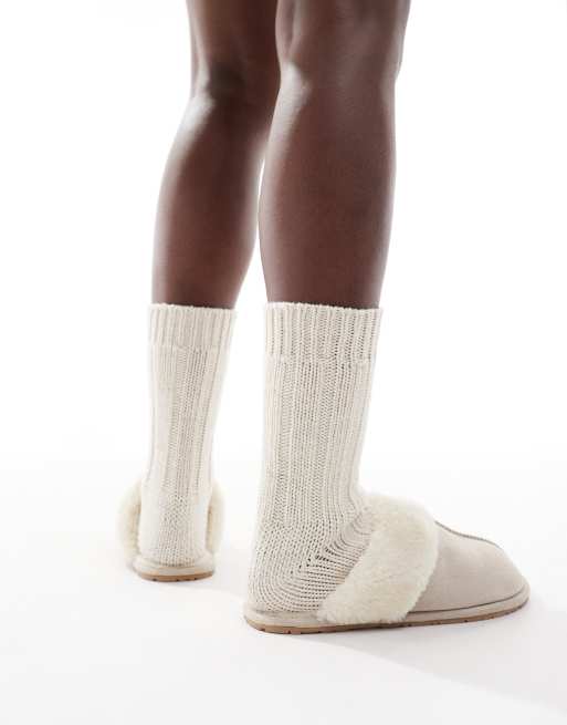 SEQWL - Instappantoffels van imitatiebont in beige, 3 van 4
