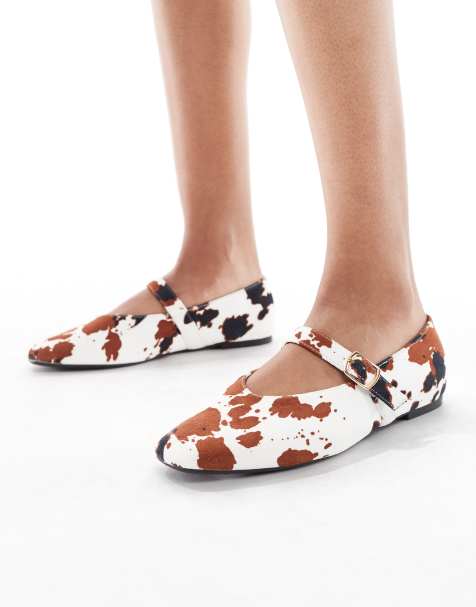 SEQWL – Iris – Balerinki z wysoką przyszwą we wzór w krowie łaty - view 1