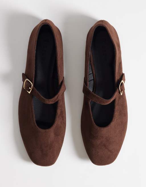 SEQWL - Iris - Ballerines en imitation daim à empeigne haute - Marron chocolat, 2 de 4