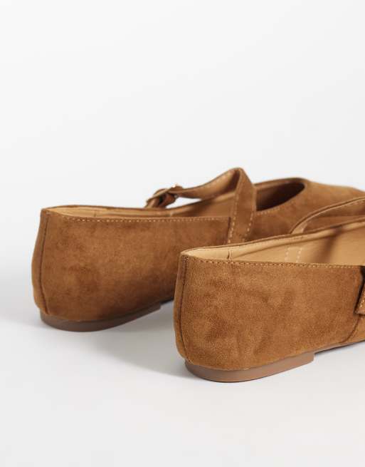 SEQWL - Iris - Ballerines larges en imitation daim à empeigne haute - Fauve, 4 de 4