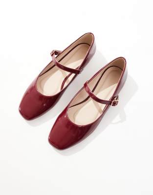 Iris ballet shoes in faux leather burgundy-Black