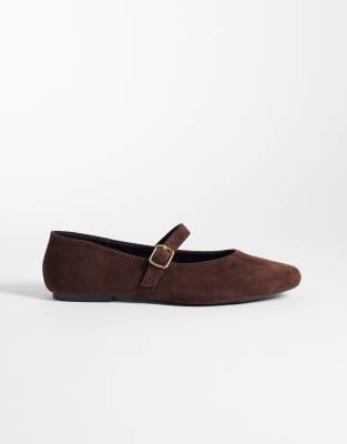 Seqwl Iris Faux Suede High Vamp Ballet Flats In Black