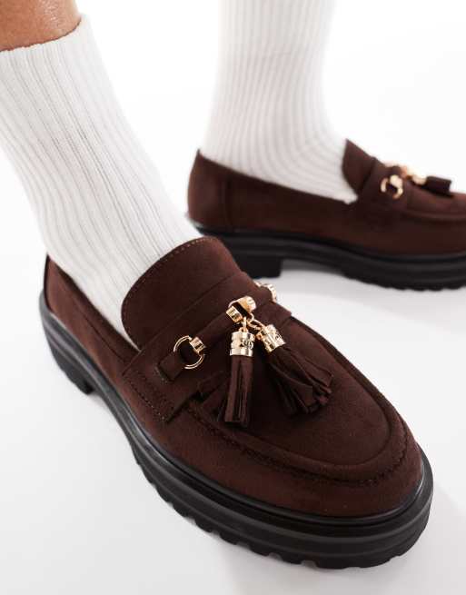 SEQWL - Jeep - Mocassins chunky à pampilles en suédine - Chocolat, 3 de 4