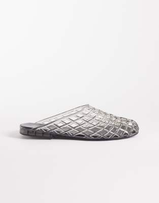 Seqwl Jelly Cage Mule In Gray