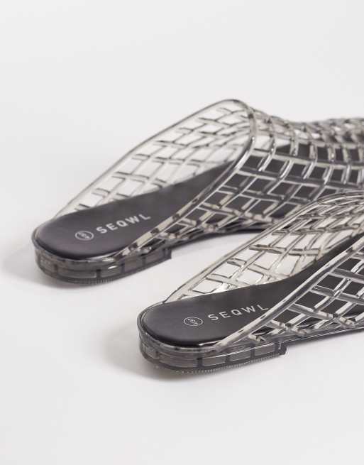 SEQWL jelly cage mule in charcoal, 4 of 4