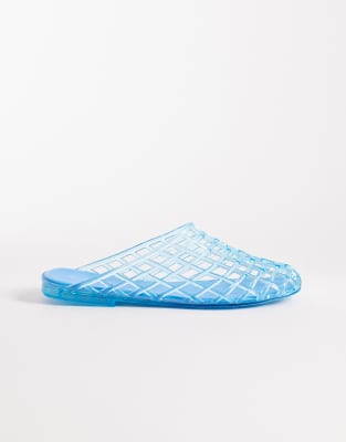 Seqwl Jelly Cage Mules In Blue